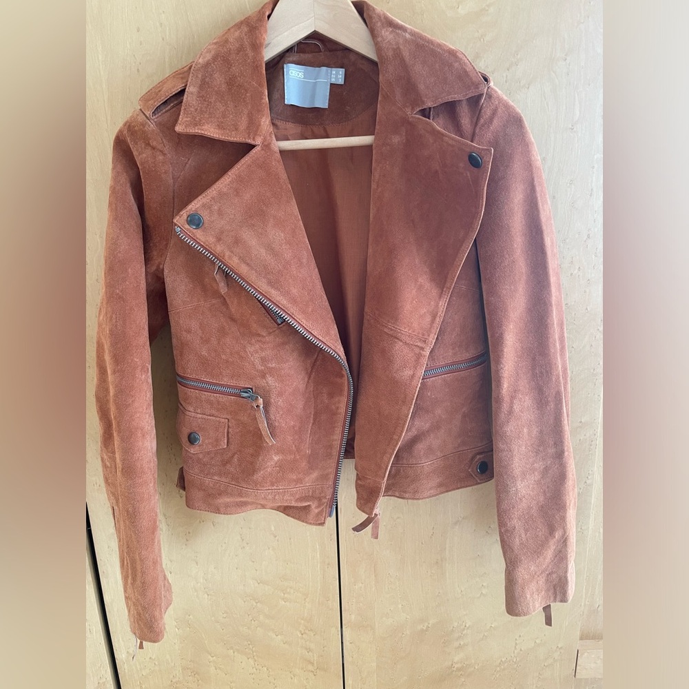 100% suede jacket brown size 2